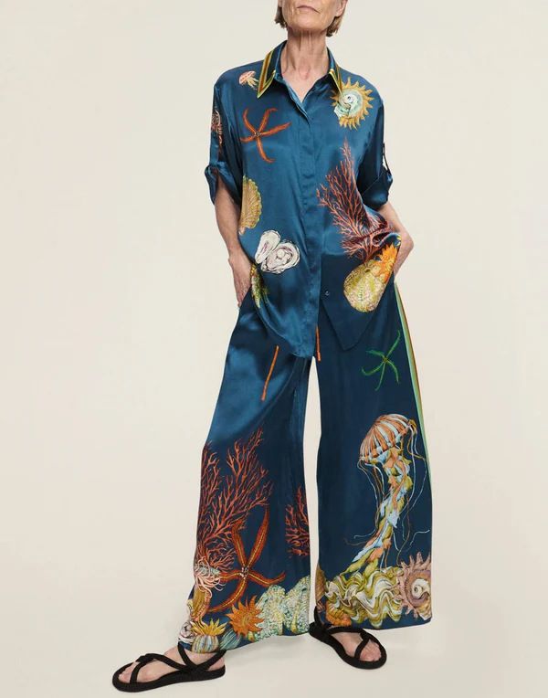 Women's Clothing Fashion Cotton And Linen Printed Short Sleeved Shirt Holiday Loose Casual Suit_ecoleips.com