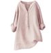 Breathable Linen-Blend Relaxed Fit Shirt With Stand Collar And Long Sleeves Comfortable Relaxed Fit & High Elasticity_ecoleips.com