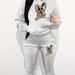 Women's Autumn And Winter Casual Fashion Cartoon Rabbit Print Thick Fleece Warm Hooded Sweatshirt+sports Pants Set-717_ecoleips.com