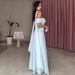 Women's Clothing Elegant Sexy Temperament Short Sleeved Long Dress Slim Waist Spring New_ecoleips.com