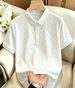 Women's Clothing Textured Collared T-shirt - 2026 New Trendy And Fashionable Office Lady Style_ecoleips.com