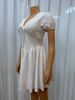 Women's Sexy Hollow Out Strappy V Neck Short Sleeve Solid Color Dress Style_ecoleips.com