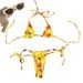 Three Piece Women's Printed Bikini Set Halter Neck Sexy Thong Swimsuit Two Piece_ecoleips.com