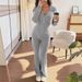 Men's & Women's Ribbed Knit Tracksuit Set - Slim Fit Zip-Up Jacket & Solid Pants, Casual Lounge Two-Piece Outfit (Grey/Black/Burgundy, S-XXL)_ecoleips.com