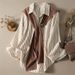 Men’s Clothing Shawl Design Niche Striped Shirt Women's Two Piece Tops Slimming And Age Reducing Shirt Fashionable Autumn_ecoleips.com