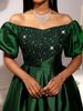 Vintage Off-Shoulder Sequin Dress - Elegant Glamorous Bodycon Party Evening Gown_ecoleips.com