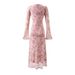 L2608225 Summer New European And American Style Round Neck Slightly Flared Sleeve Waist-Cinching Figure-Flattering_ecoleips.com
