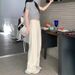 2025 Design-Driven White High-Waisted Diamond Pattern Jeans For Women, New Jacquard Slimming Wide-Leg Floor-Length Pants_ecoleips.com