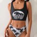 Women's Coconut Print Lace-Up Bikini - Sexy Beach Swimsuit For Summer Vacation_ecoleips.com