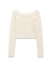 Fashion Versatile Beige Wavy Edge Hollow Knitted Sweater_ecoleips.com