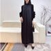Women's Loose Long Hand-Cranked Flower Solid Color Miyake Pleated Dress_ecoleips.com