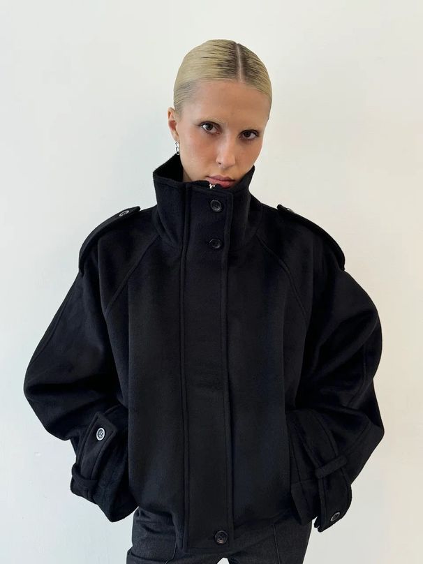 2025 Fall/Winter New Women's Tweed Jacket Stand Collar Single-Breasted Fashion Temperament Jacket_ecoleips.com