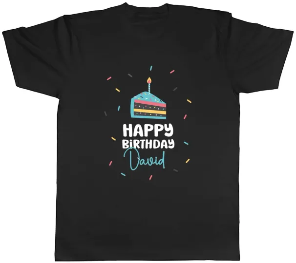 Women's T-Shirts Personalised Happy Birthday Celebration In Blue Mens Unisex T-Shirt Tee Gift_ecoleips.com