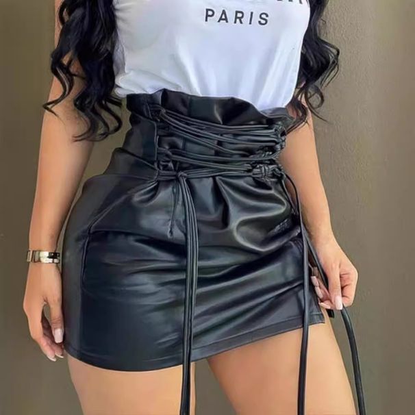 2025 PU Leather Sexy High-Waisted Bodycon Skirt_ecoleips.com