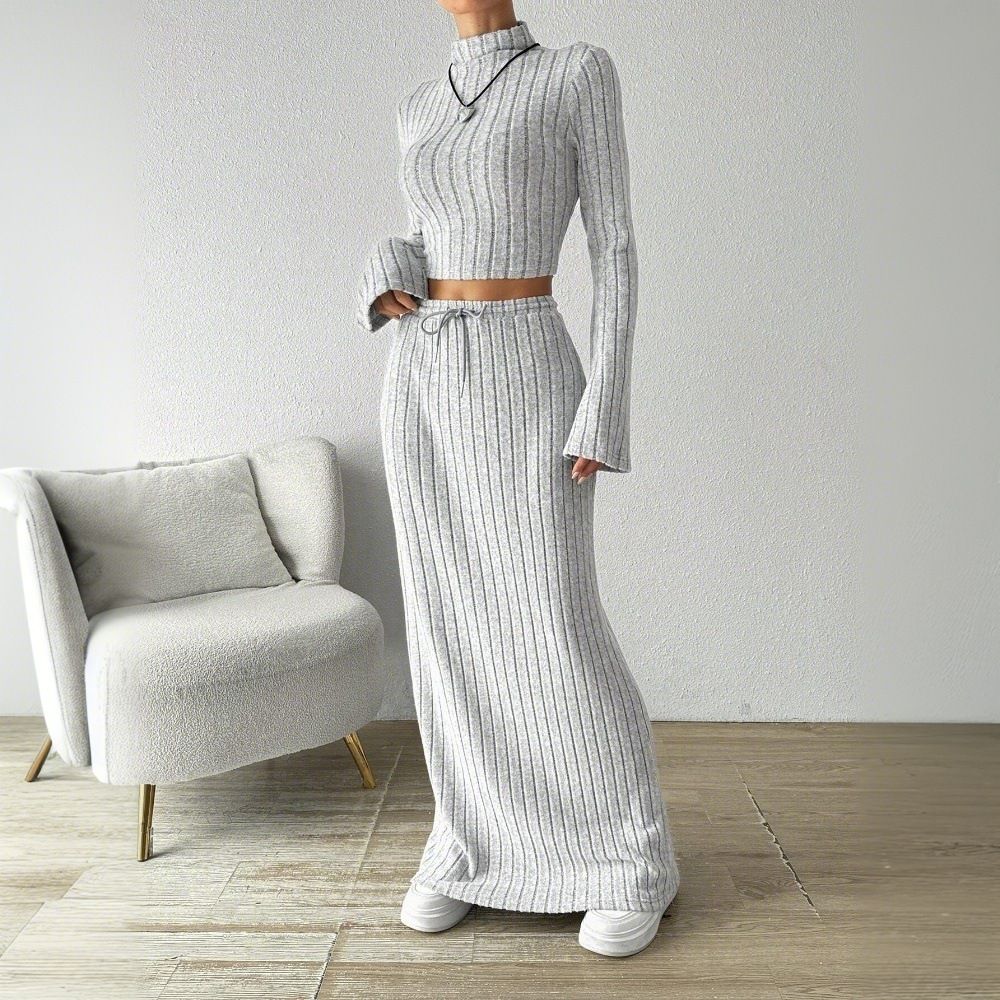 Voya Women's Simple Leisure Fashion Set 2026 Spring/Summer New Versatile Commuter Knitted Two Piece Set_ecoleips.com