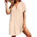 Aria Basics Aria Basics 2025 European And American Cross-border Foreign Trade Women's Spring Casual V-neck Shirt Beach Slimming Summer_ecoleips.com