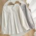 Korean-style New College-style Large-collar Solid Color Cardigan For Women Wholesale, Long-sleeve Shirt Wholesale_ecoleips.com