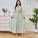 Muslim Robe Women's New Bronzing Embroidery Lace Fashion White Dress_ecoleips.com