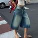 Vintage Washed Denim Shorts With Multi-Button Detail – Relaxed Fit, Mid-Rise, Comfortable Cotton Blend For Casual & Streetwear_ecoleips.com