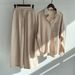 Women's Vintage 2 Piece Set High Waist Loose Trousers Cotton Linen Blend Shirt Pants Outfit Plus Size_ecoleips.com