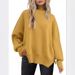 Women's Batwing Long Sleeve Knit Sweater - Oversized Round Neck Pullover With Side Slits, Soft Polyester Blend, Comfortable Loose Fit For Autumn_ecoleips.com