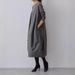 Autumn And Winter Lotte Round-Neck Long-Sleeved Knitted Patchwork Long Dress_ecoleips.com