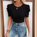 Women's Clothing Spring And Summer New Slim Round Neck Bubble Short Sleeve T Shirt Tops Women_ecoleips.com
