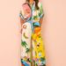 Women's clothing fashion personality printed short-sleeved color matching holiday leisure tether suit_ecoleips.com