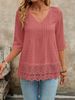 Women's Clothing New French Mori Girl Style Women's Short Casual Shirt Hollow Out Embroidered Lace Top Fashion_ecoleips.com