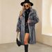 Autumn And Winter New Women's Square Collar Fur Long Coat Coat Women's Europe And America_ecoleips.com