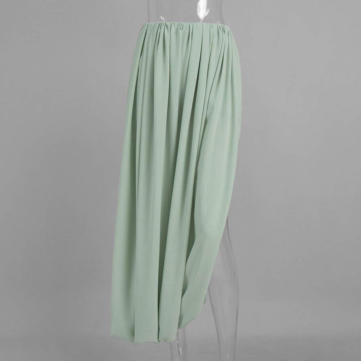 Women's Clothing Elegant Tulip Ruffled Draped Slit Midi Skirt For Women Spring/Summer Street Style Fashion_ecoleips.com