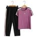 Women’s Cooling Sporty Outfit Set – Breathable Short Sleeve & Lounge Shorts (Sizes M-4XL)_ecoleips.com