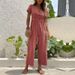 Women's casual commuting nine-point pants summer wide-leg jumpsuit women_ecoleips.com