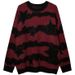 Vintage Americana Striped Star Jacquard Sweater Unisex Oversized Loose Knit Top Casual Pullover_ecoleips.com