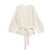 Foreign Trade Clothing 2025 Spring New European American Style Women's Elegant Deep V-neck Blazer With Belt And Shoulder_ecoleips.com