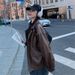 Aria Basics Maillard American-style Swe And Cool Outfit, Brown Leather Jack, Windproof, Loose-fitting, American Rro Biker_ecoleips.com