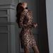 Women's Sexy Leopard Print Round Neck Long Sleeve High Waist Bodycon Mini Dress – Ins Style Club Gown_ecoleips.com