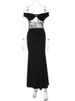 Mozision Off-shoulder Strapless Sexy Maxi Dress Women Elegant Lace See Through Sleeveless Backless Bodycon Club Party Dress_ecoleips.com