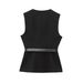 Women's Clothing High End Belt Simple Sleeveless Shirt Layered Waist Vest For Women_ecoleips.com