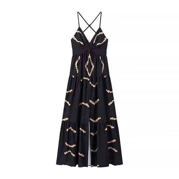 Women's Sexy Summer Dress - Halter Neck Backless With High Slit, Slim Fit Long Skirt (Trendy European & American Style)_ecoleips.com