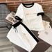 Women's Fashion Two Piece Set European American Style Comfortable Casual Round Neck Short Sleeve Loose Wide Leg Pants Printed_ecoleips.com