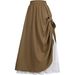 Vintage High Waist A-Line Midi Skirt Lace-Trimmed Flared Hem plus Size Women's Bottoms M-4XL Size Freedom Color Poetry_ecoleips.com