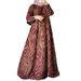 In Stock Cross-Border New Printed Middle Eastern Muslim Malay Full Sleeve Round Neck Robe Long Dress Factory Wholesale_ecoleips.com