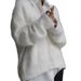 Women's Clothing Luxe Oversized V-Neck Cardigan Women's Chunky Knit Sweater Coat - Soft Mink-Blend Long Sleeve Open Front Duster_ecoleips.com