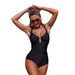 Women's One Piece Swimsuit Slimming Waist Cinching Sexy Vacation Style Available_ecoleips.com