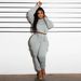 Patchwork Fleece Hoodie & Cargo Pants Set – Trendy Streetwear For Men & Women (S-XXL, Black/Gray/Pink)_ecoleips.com