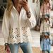 Women's Hollowed Out Hem Shirt New Clothing For Markets_ecoleips.com