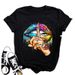 European And American Clothing, Simple Casual Colorful Lip Print Short-sleeve Women's T-shirt For Summer_ecoleips.com