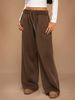 Women's Clothing Elastic Velvet Wide Leg Casual Trousers Loose Fit Autumn Winter American Style_ecoleips.com