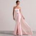Elegant Strapless Sleeveless Off-the-Shoulder Long Dress Autumn Winter European American Style Slit Dress with Train_ecoleips.com